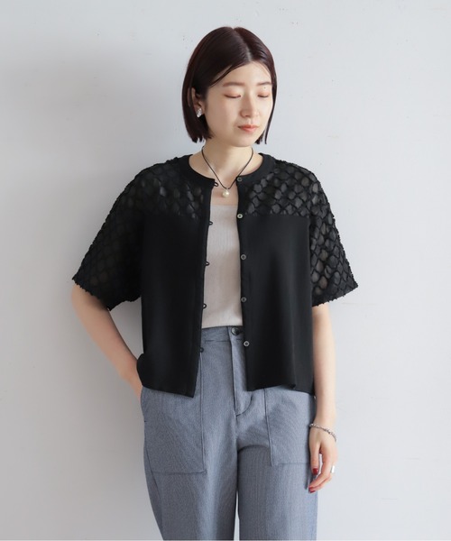 NOMBRE IMPAIR（ノンブルアンペール）の「ツッキリジャガードコンビ　前開きプルオーバー（Tシャツ/カットソー・レディース・ホワイト/ブラック・FREE）」の17枚目の写真