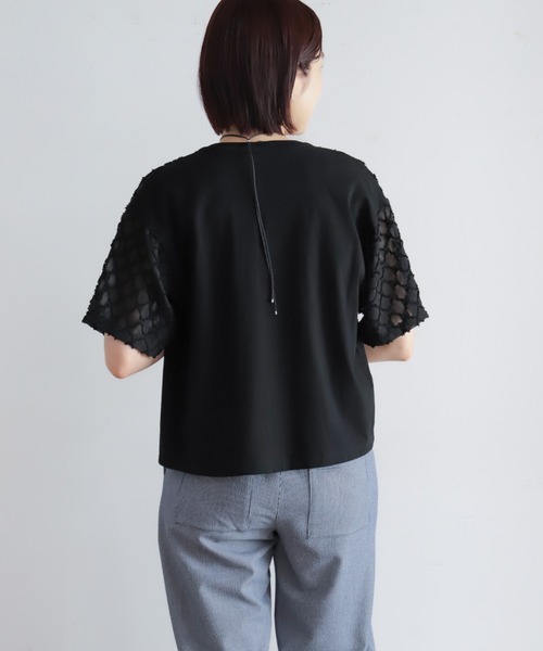 NOMBRE IMPAIR（ノンブルアンペール）の「ツッキリジャガードコンビ　前開きプルオーバー（Tシャツ/カットソー・レディース・ホワイト/ブラック・FREE）」の18枚目の写真