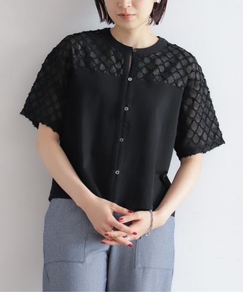NOMBRE IMPAIR（ノンブルアンペール）の「ツッキリジャガードコンビ　前開きプルオーバー（Tシャツ/カットソー・レディース・ホワイト/ブラック・FREE）」の13枚目の写真