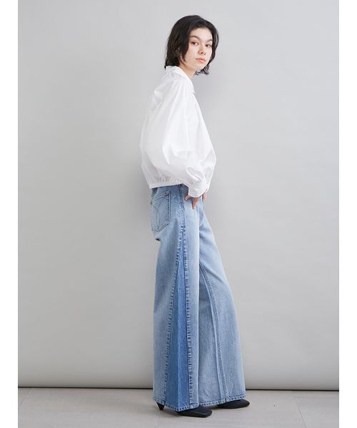 Mila Owen（ミラオーウェン）の「クロップドギャザーバルーンシャツ（シャツ/ブラウス・レディース・ダークネイビー/ピンク/ホワイト/ブルー・F）」の20枚目の写真