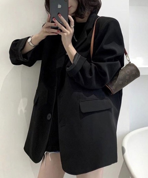Flugge(フラッジー)の「テーラードオーバージャケット(その他アウター・レディース・ブラック/ベージュ・LARGE/MEDIUM)」の4枚目の写真