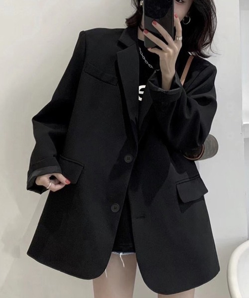 Flugge(フラッジー)の「テーラードオーバージャケット(その他アウター・レディース・ブラック/ベージュ・LARGE/MEDIUM)」の5枚目の写真