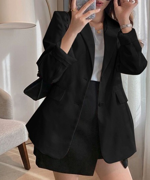 Flugge(フラッジー)の「テーラードオーバージャケット(その他アウター・レディース・ブラック/ベージュ・LARGE/MEDIUM)」の7枚目の写真