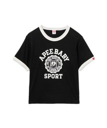 COLLEGE PRINT RINGER CROP TEE