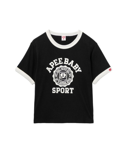 APEE BY A BATHING APE(エイピーバイアベイシングエイプ)の「COLLEGE PRINT RINGER CROP TEE(Tシャツ/カットソー・レディース・ブルー/ブラック/ホワイト・SMALL/X-SMALL)」の3枚目の写真