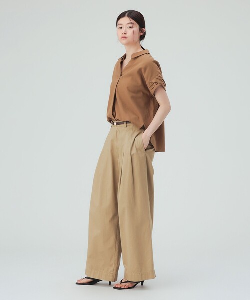 BEAMS HEART(ビームスハート)の「袖デザイン スキッパー シャツ(シャツ/ブラウス・レディース・オフホワイト/ネイビー/ブラウン系その他3・FREE)」の7枚目の写真