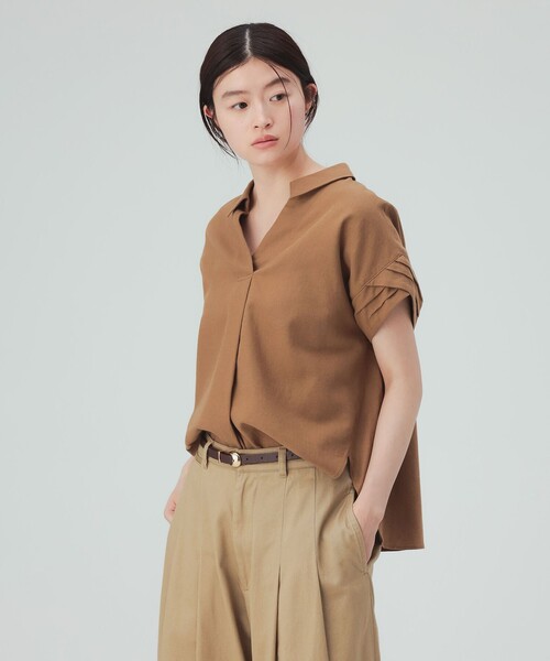 BEAMS HEART(ビームスハート)の「袖デザイン スキッパー シャツ(シャツ/ブラウス・レディース・オフホワイト/ネイビー/ブラウン系その他3・FREE)」の10枚目の写真