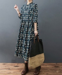 ONEP STAR（ワンピスター）の「フリル襟花柄ワンピース（ワンピース）」