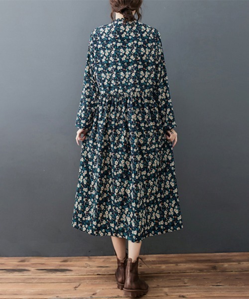 ONEP STAR(ワンピスター)の「フリル襟花柄ワンピース(ワンピース・レディース・ブルーグリーン・X-LARGE/LARGE/MEDIUM)」の8枚目の写真