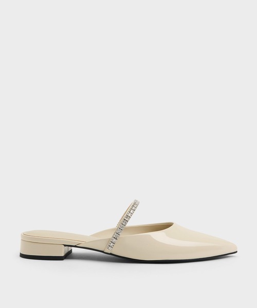 CHARLES & KEITH(チャールズ & キース)の「Ambrosiaアンブロシアジェムエンベリッシュドスリッポンフラット(サンダル・レディース・ブラック系その他2/オフホワイト・24.5cm/23.5cm/23cm/22.5cm/25.5cm/25cm)」の12枚目の写真