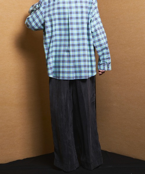 MAISON SPECIAL(メゾンスペシャル)の「《UNISEX》Drape Fibrillated Twill One-tuck Prime-Wide Slacks/ドレープフィブリルツイルワンタックプライムワイドスラックス【MAISON SPECIAL/メゾンスペシャル】■セットアップ対応■(スラックス・メンズ・ブラック/ネイビー・2/1/0)」の12枚目の写真