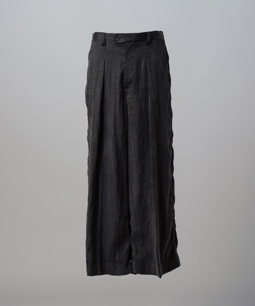 MAISON SPECIAL(メゾンスペシャル)の「《UNISEX》Drape Fibrillated Twill One-tuck Prime-Wide Slacks/ドレープフィブリルツイルワンタックプライムワイドスラックス【MAISON SPECIAL/メゾンスペシャル】■セットアップ対応■(スラックス・メンズ・ブラック/ネイビー・2/1/0)」の13枚目の写真