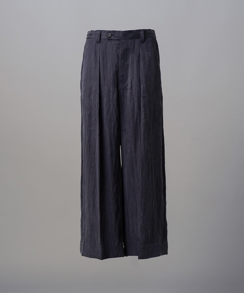 MAISON SPECIAL(メゾンスペシャル)の「《UNISEX》Drape Fibrillated Twill One-tuck Prime-Wide Slacks/ドレープフィブリルツイルワンタックプライムワイドスラックス【MAISON SPECIAL/メゾンスペシャル】■セットアップ対応■(スラックス・メンズ・ブラック/ネイビー・2/1/0)」の14枚目の写真