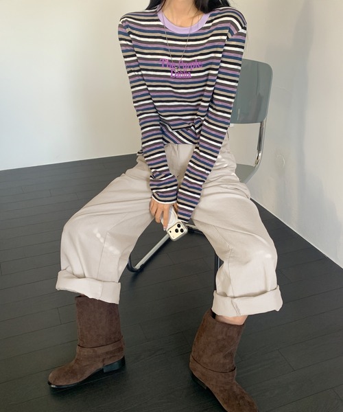 UNE MANSION（ユヌマンション）の「【2026SS新作アイテム】 【UNE ORIGINAL】バックポケットレース刺繍ワイドデニムパンツ（その他パンツ・レディース・チャコールグレー/アイボリー・SMALL/MEDIUM）」の13枚目の写真