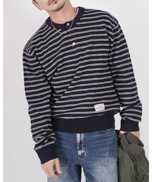 #Re:room（リルーム）の「ヘンリーネックボーダーニット（ニット/セーター）」