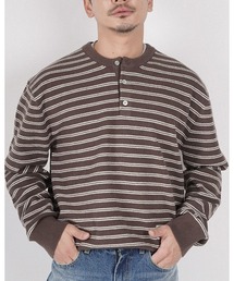 #Re:room（リルーム）の「ヘンリーネックボーダーニット（ニット/セーター）」