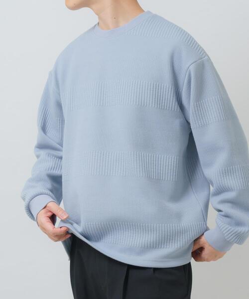 ITEMS URBANRESEARCH（アイテムズ アーバンリサーチ）の「ランダムピッチジャカードtops（スウェット・メンズ・ブルー系その他/ホワイト/ピンクベージュ/ブラック・LARGE/MEDIUM）」の3枚目の写真