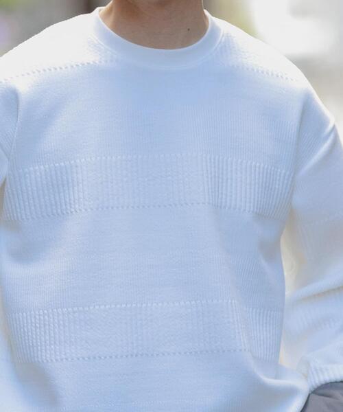 ITEMS URBANRESEARCH（アイテムズ アーバンリサーチ）の「ランダムピッチジャカードtops（スウェット・メンズ・ブルー系その他/ホワイト/ピンクベージュ/ブラック・LARGE/MEDIUM）」の6枚目の写真