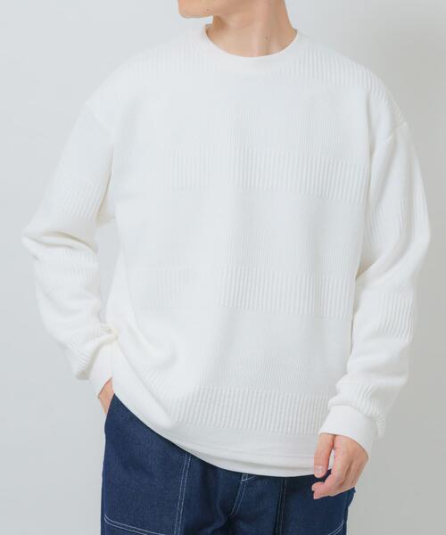 ITEMS URBANRESEARCH（アイテムズ アーバンリサーチ）の「ランダムピッチジャカードtops（スウェット・メンズ・ブルー系その他/ホワイト/ピンクベージュ/ブラック・LARGE/MEDIUM）」の10枚目の写真