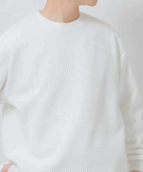 ITEMS URBANRESEARCH（アイテムズ アーバンリサーチ）の「ランダムピッチジャカードtops（スウェット・メンズ・ブルー系その他/ホワイト/ピンクベージュ/ブラック・LARGE/MEDIUM）」の11枚目の写真