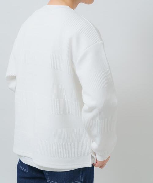 ITEMS URBANRESEARCH（アイテムズ アーバンリサーチ）の「ランダムピッチジャカードtops（スウェット・メンズ・ブルー系その他/ホワイト/ピンクベージュ/ブラック・LARGE/MEDIUM）」の13枚目の写真