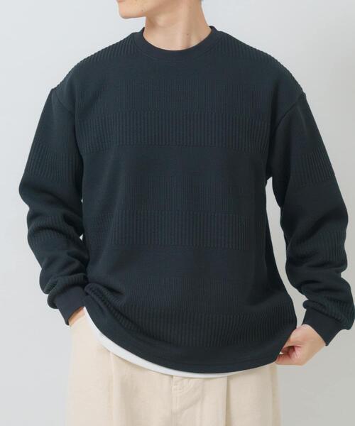 ITEMS URBANRESEARCH（アイテムズ アーバンリサーチ）の「ランダムピッチジャカードtops（スウェット・メンズ・ブルー系その他/ホワイト/ピンクベージュ/ブラック・LARGE/MEDIUM）」の18枚目の写真