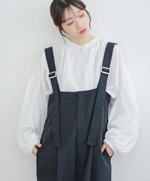 merrylatte(メリーラテ)の「ナイロンボリュームブラウス【IROHANI】(シャツ/ブラウス・レディース・ブラック/ホワイト・FREE)」の2枚目の写真