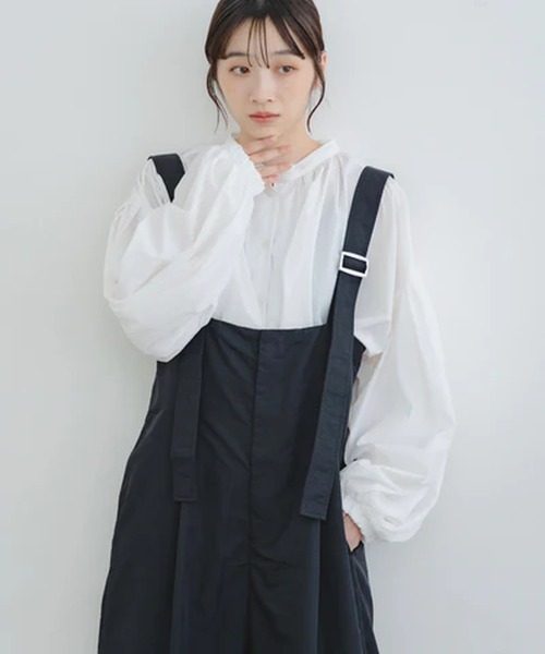 merrylatte(メリーラテ)の「ナイロンボリュームブラウス【IROHANI】(シャツ/ブラウス・レディース・ブラック/ホワイト・FREE)」の8枚目の写真