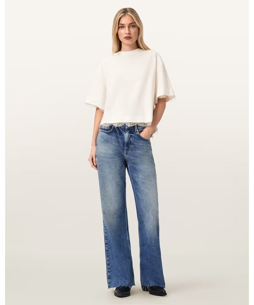 ALLSAINTS(オールセインツ)の「NIA LACE DETAIL SHORT SLEEVE T-SHIRT | NIA レース ディテール 半袖 Tシャツ(Tシャツ/カットソー・レディース・ホワイト系その他・XS/S/M)」の5枚目の写真
