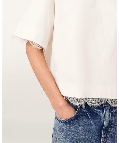 ALLSAINTS(オールセインツ)の「NIA LACE DETAIL SHORT SLEEVE T-SHIRT | NIA レース ディテール 半袖 Tシャツ(Tシャツ/カットソー・レディース・ホワイト系その他・XS/S/M)」の6枚目の写真