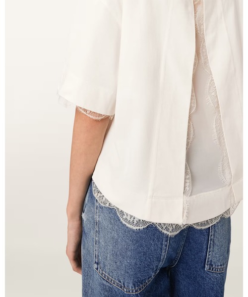 ALLSAINTS(オールセインツ)の「NIA LACE DETAIL SHORT SLEEVE T-SHIRT | NIA レース ディテール 半袖 Tシャツ(Tシャツ/カットソー・レディース・ホワイト系その他・XS/S/M)」の7枚目の写真