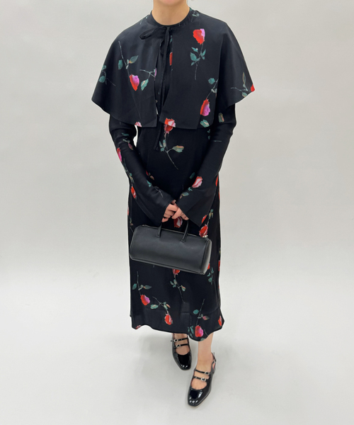 EDIT. FOR LULU（エディットフォールル）の「【GANNI/ガニー】Printed Stretch Satin Midi Dress（ワンピース・レディース・ブラック・FREE）」の6枚目の写真