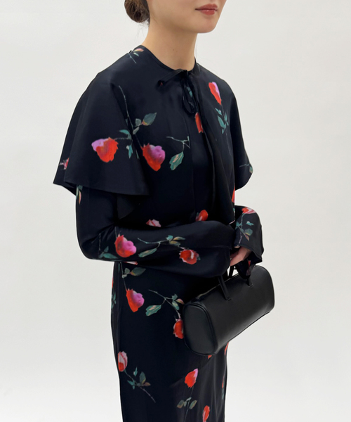 EDIT. FOR LULU（エディットフォールル）の「【GANNI/ガニー】Printed Stretch Satin Midi Dress（ワンピース・レディース・ブラック・FREE）」の7枚目の写真