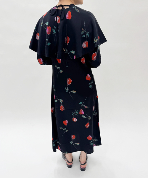 EDIT. FOR LULU（エディットフォールル）の「【GANNI/ガニー】Printed Stretch Satin Midi Dress（ワンピース・レディース・ブラック・FREE）」の8枚目の写真