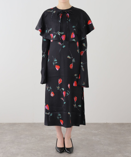 EDIT. FOR LULU（エディットフォールル）の「【GANNI/ガニー】Printed Stretch Satin Midi Dress（ワンピース・レディース・ブラック・FREE）」の10枚目の写真