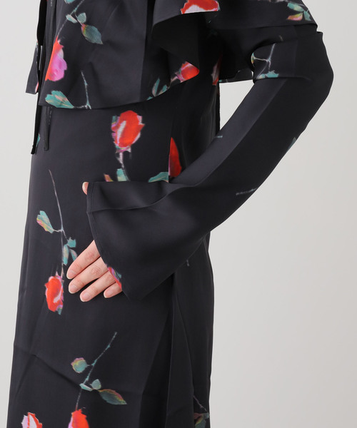 EDIT. FOR LULU（エディットフォールル）の「【GANNI/ガニー】Printed Stretch Satin Midi Dress（ワンピース・レディース・ブラック・FREE）」の14枚目の写真