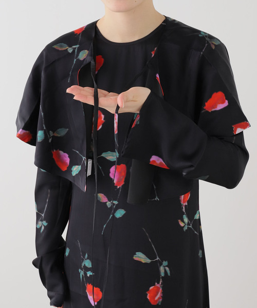 EDIT. FOR LULU（エディットフォールル）の「【GANNI/ガニー】Printed Stretch Satin Midi Dress（ワンピース・レディース・ブラック・FREE）」の16枚目の写真