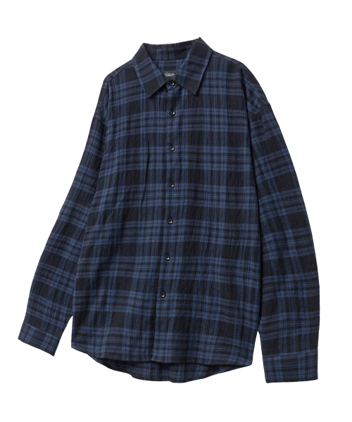 LXT（エルエックスティー）の「ライトクリンクルコットンチェックシャツ[ネイビー]（シャツ/ブラウス・レディース・その他・1/2/3）」の7枚目の写真