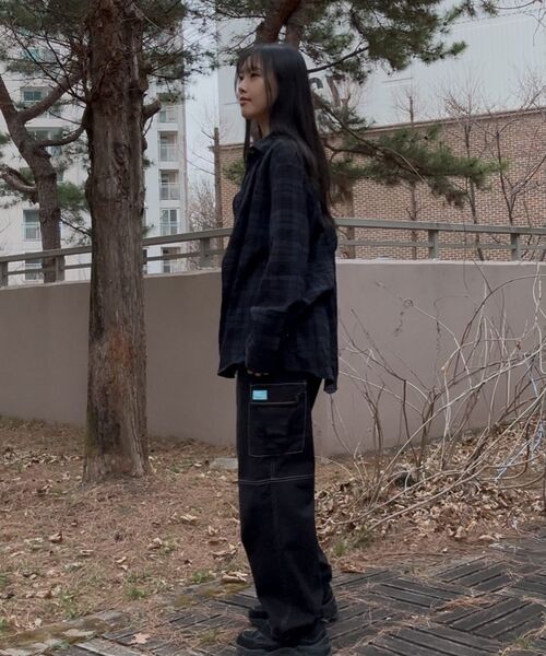 LXT（エルエックスティー）の「ライトクリンクルコットンチェックシャツ[ネイビー]（シャツ/ブラウス・レディース・その他・1/2/3）」の12枚目の写真