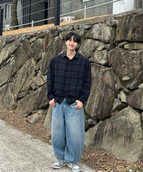 LXT（エルエックスティー）の「ライトクリンクルコットンチェックシャツ[ネイビー]（シャツ/ブラウス・レディース・その他・1/2/3）」の15枚目の写真