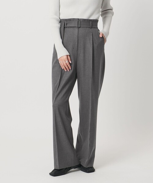 MARW UNITED ARROWS(マルゥ ユナイテッドアローズ)の「<MARW UNITED ARROWS>ベルト付き タック ストレート パンツ(スラックス・レディース・ブラック/ダークグレー・38/36)」の2枚目の写真