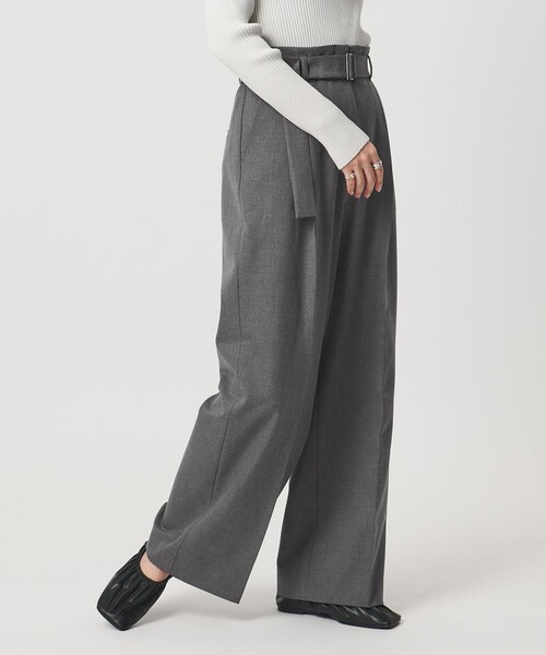 MARW UNITED ARROWS(マルゥ ユナイテッドアローズ)の「<MARW UNITED ARROWS>ベルト付き タック ストレート パンツ(スラックス・レディース・ブラック/ダークグレー・38/36)」の3枚目の写真