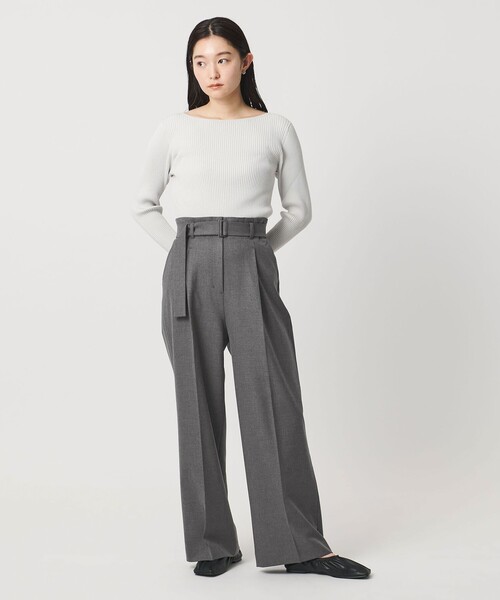MARW UNITED ARROWS(マルゥ ユナイテッドアローズ)の「<MARW UNITED ARROWS>ベルト付き タック ストレート パンツ(スラックス・レディース・ブラック/ダークグレー・38/36)」の4枚目の写真