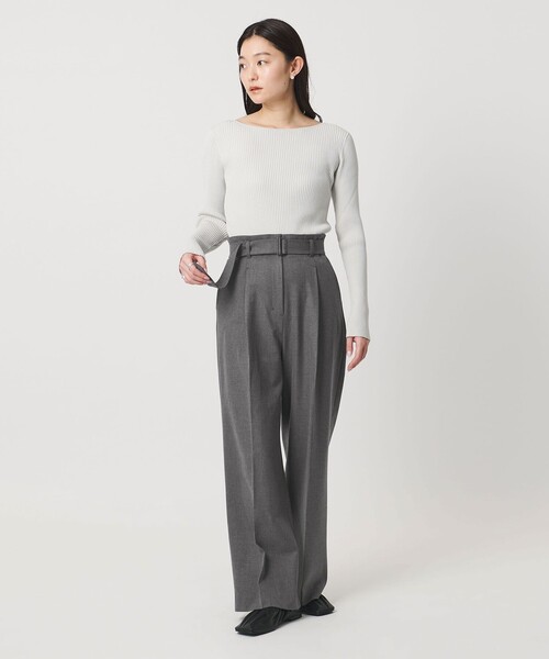 MARW UNITED ARROWS(マルゥ ユナイテッドアローズ)の「<MARW UNITED ARROWS>ベルト付き タック ストレート パンツ(スラックス・レディース・ブラック/ダークグレー・38/36)」の5枚目の写真