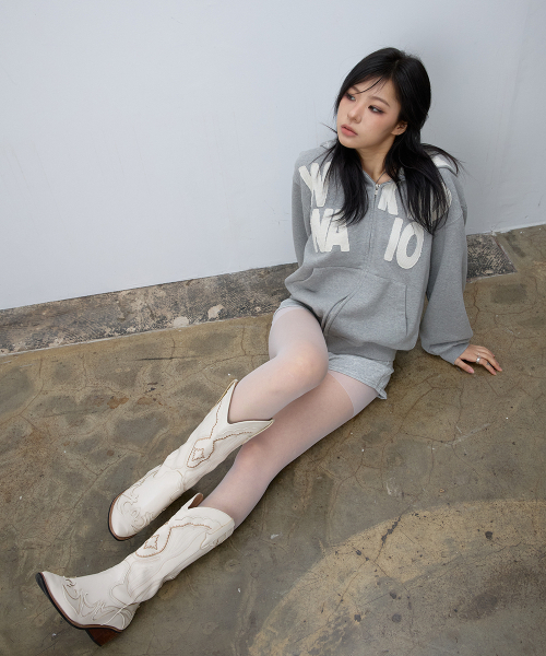 EEERRR（イイイ・アールアールアール）の「Weekend warrior waffle applique hoodie zip-up (Melange)（パーカー・レディース・その他・LARGE/MEDIUM）」の2枚目の写真