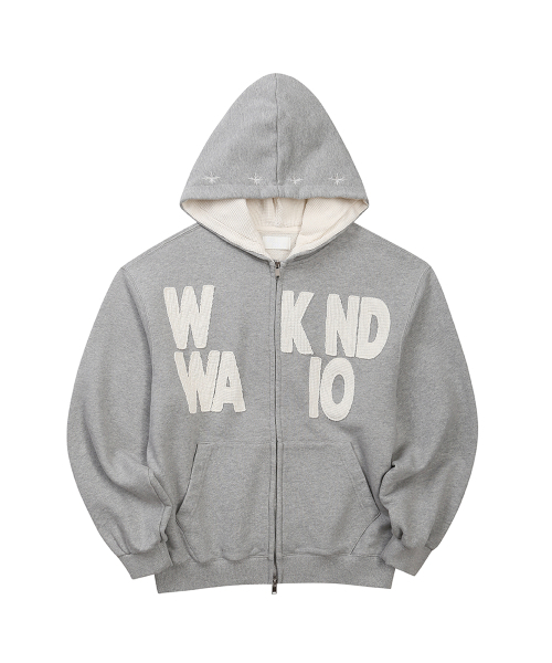 EEERRR（イイイ・アールアールアール）の「Weekend warrior waffle applique hoodie zip-up (Melange)（パーカー・レディース・その他・LARGE/MEDIUM）」の5枚目の写真