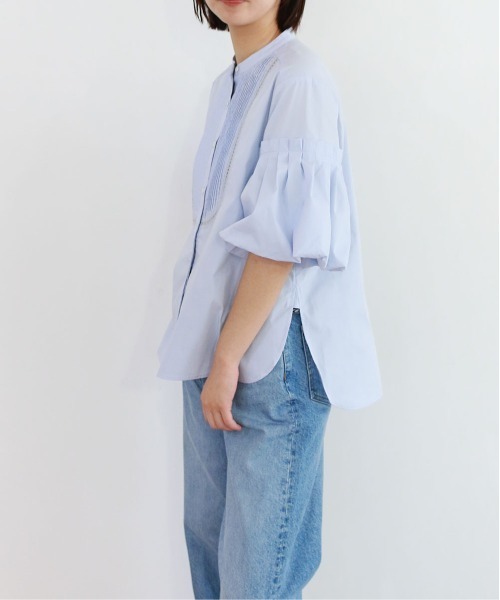 Marilyn Moon(マリリンムーン)の「balloon sleeve pintuck embroidery shirt(シャツ/ブラウス・レディース・サックスブルー/ネイビー/ホワイト・FREE)」の14枚目の写真