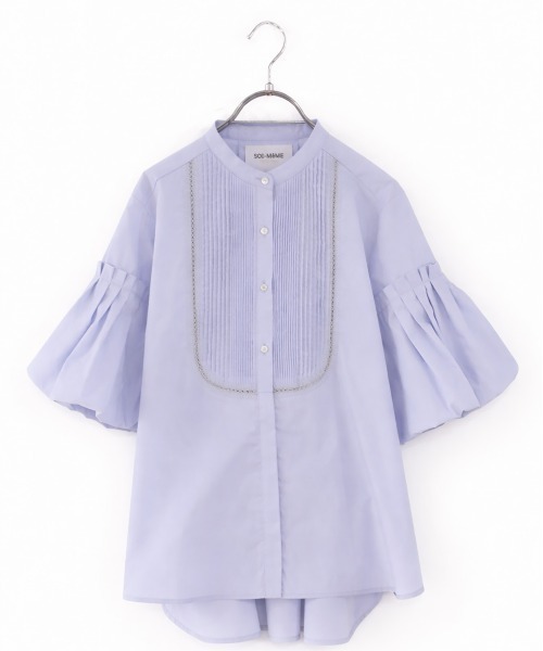Marilyn Moon(マリリンムーン)の「balloon sleeve pintuck embroidery shirt(シャツ/ブラウス・レディース・サックスブルー/ネイビー/ホワイト・FREE)」の18枚目の写真