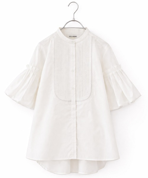 Marilyn Moon(マリリンムーン)の「balloon sleeve pintuck embroidery shirt(シャツ/ブラウス・レディース・サックスブルー/ネイビー/ホワイト・FREE)」の19枚目の写真