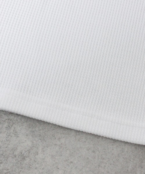 NYLAUS（ナイラス）の「【NYS】【7月下旬一部再入荷予定】 トライバル ワンポイント刺繍 ショート丈 ワッフル ヘンリーネック 半袖Tシャツ（Tシャツ/カットソー・メンズ・ブラック/ホワイト・S/L/M）」の8枚目の写真